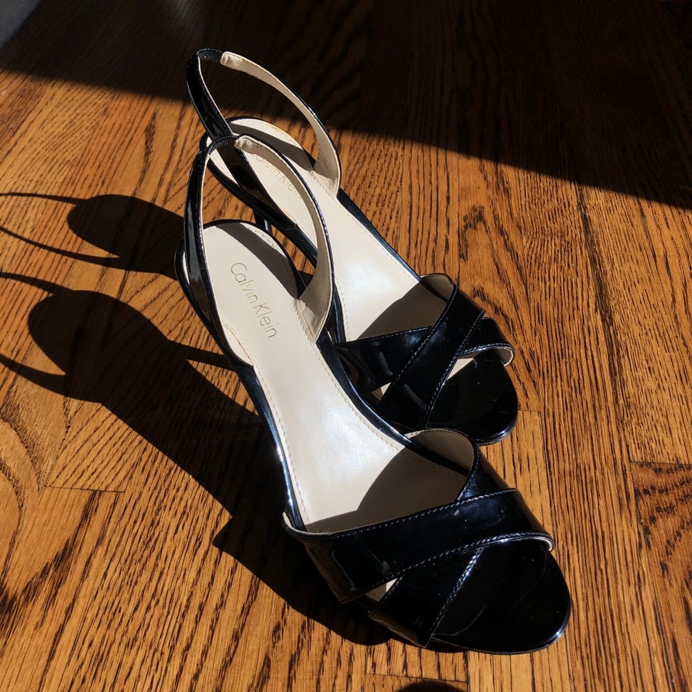 Calvin Klein Lucette Patent Leather Slingbacks 6.5